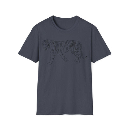 Elegant White Tiger Graphic Tee - Unisex Softstyle T-Shirt, Animal Lover Gift, Nature Inspired Apparel, Stylish Casual Wear, Birthday Gift