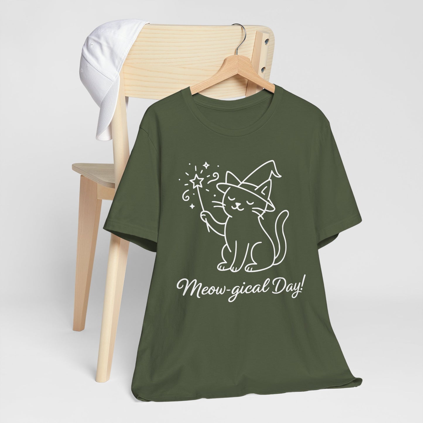 Meow-gical Day T-Shirt – Cute Wizard Cat Graphic Tee for Cat Lovers