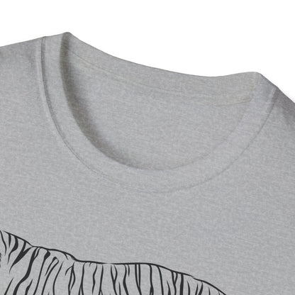 Elegant White Tiger Graphic Tee - Unisex Softstyle T-Shirt, Animal Lover Gift, Nature Inspired Apparel, Stylish Casual Wear, Birthday Gift