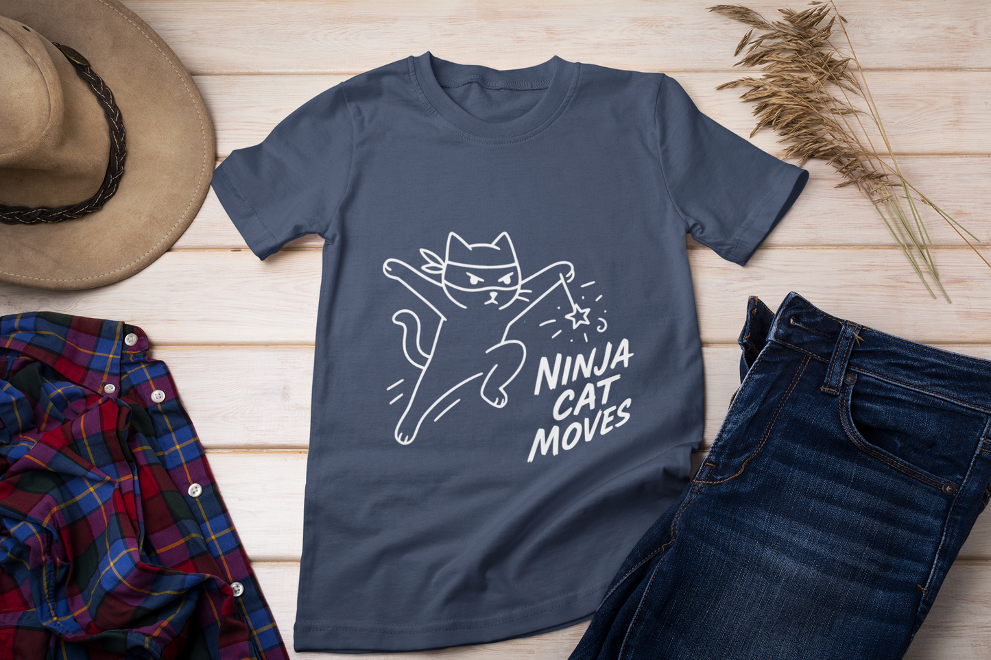 Ninja Cat Moves T-Shirt – Funny Stealthy Kitty Graphic Tee for Cat Lovers
